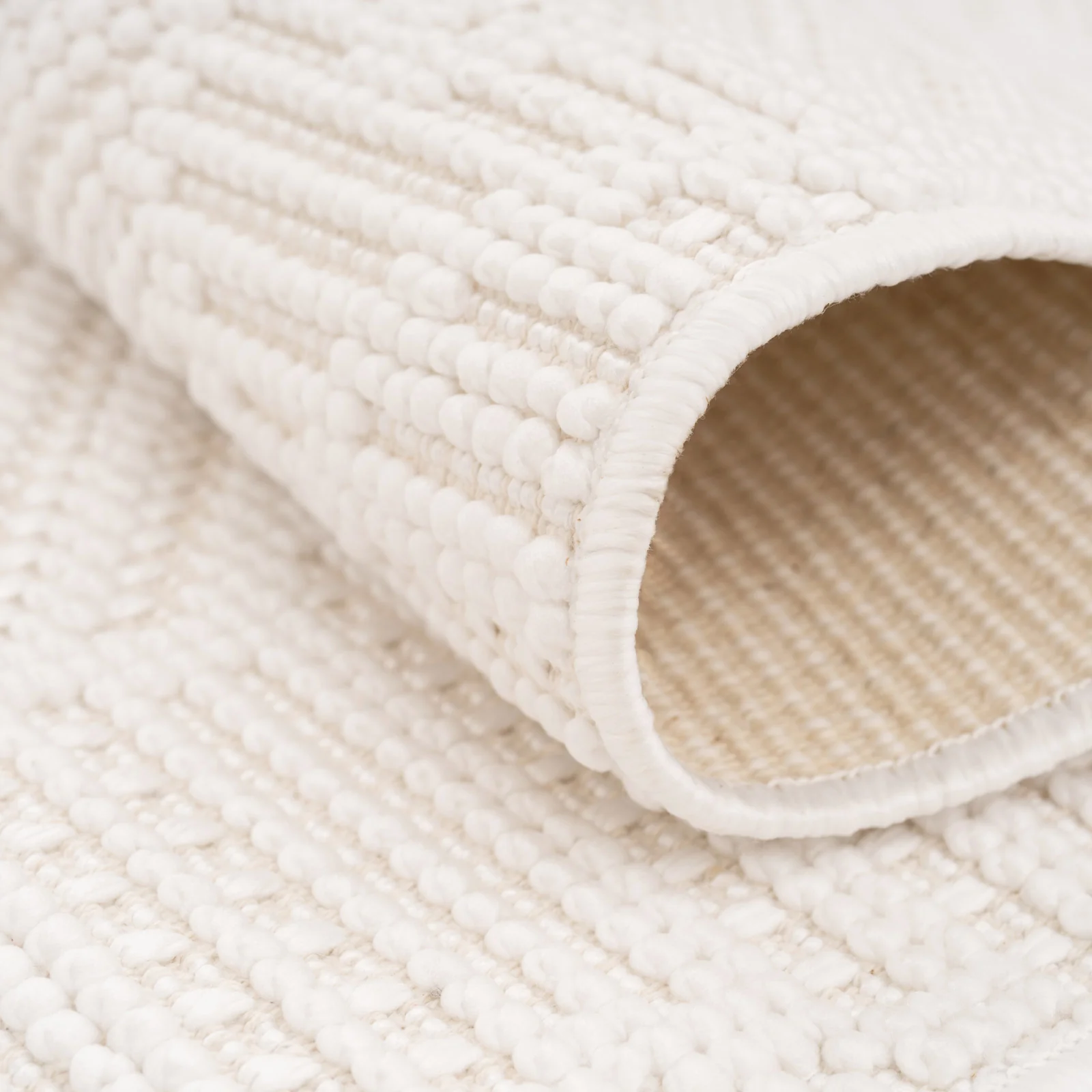 Washable Bobbled Cream Diamond Runner - Leah - Image 6