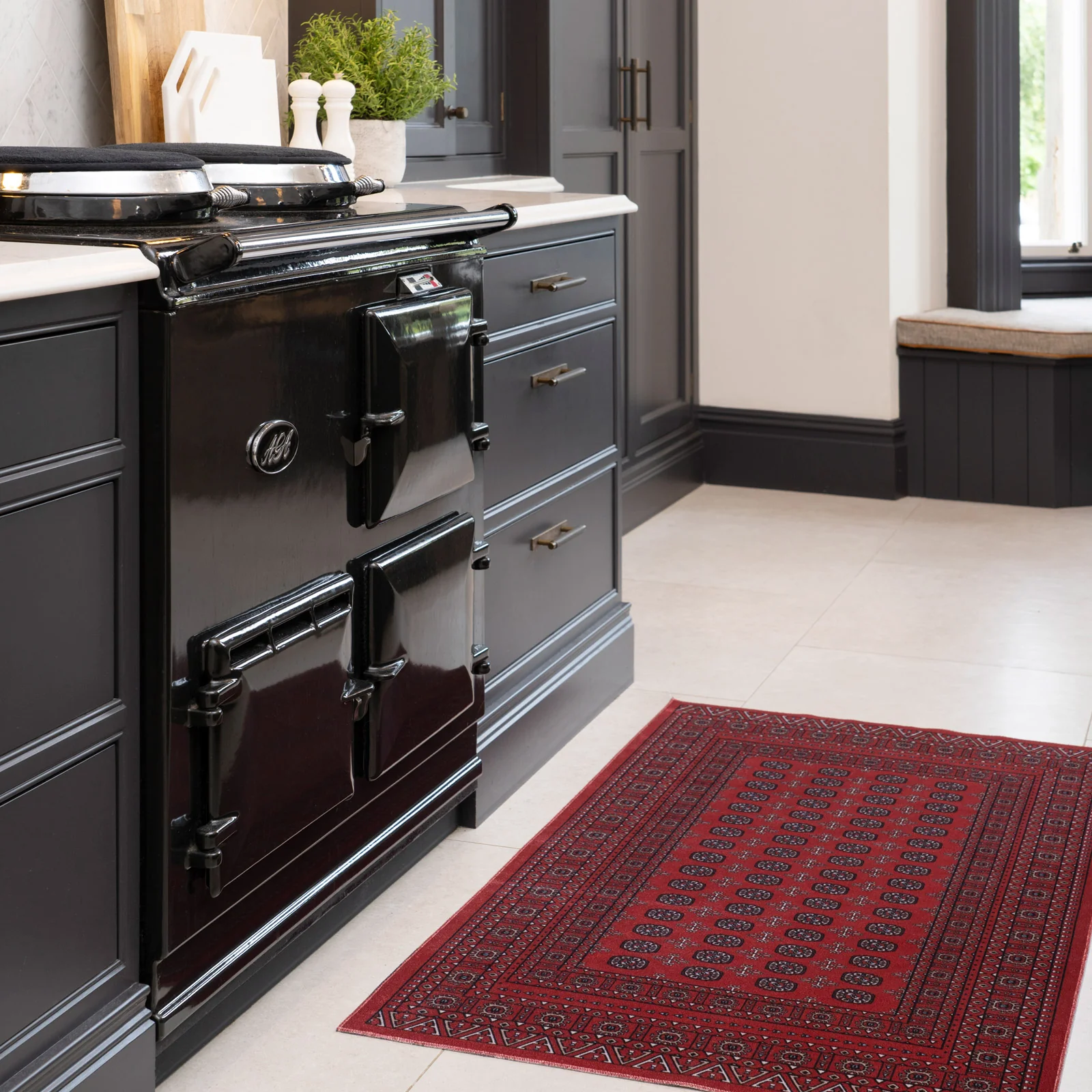 Washable Bokara Persian Style Mat - Mira