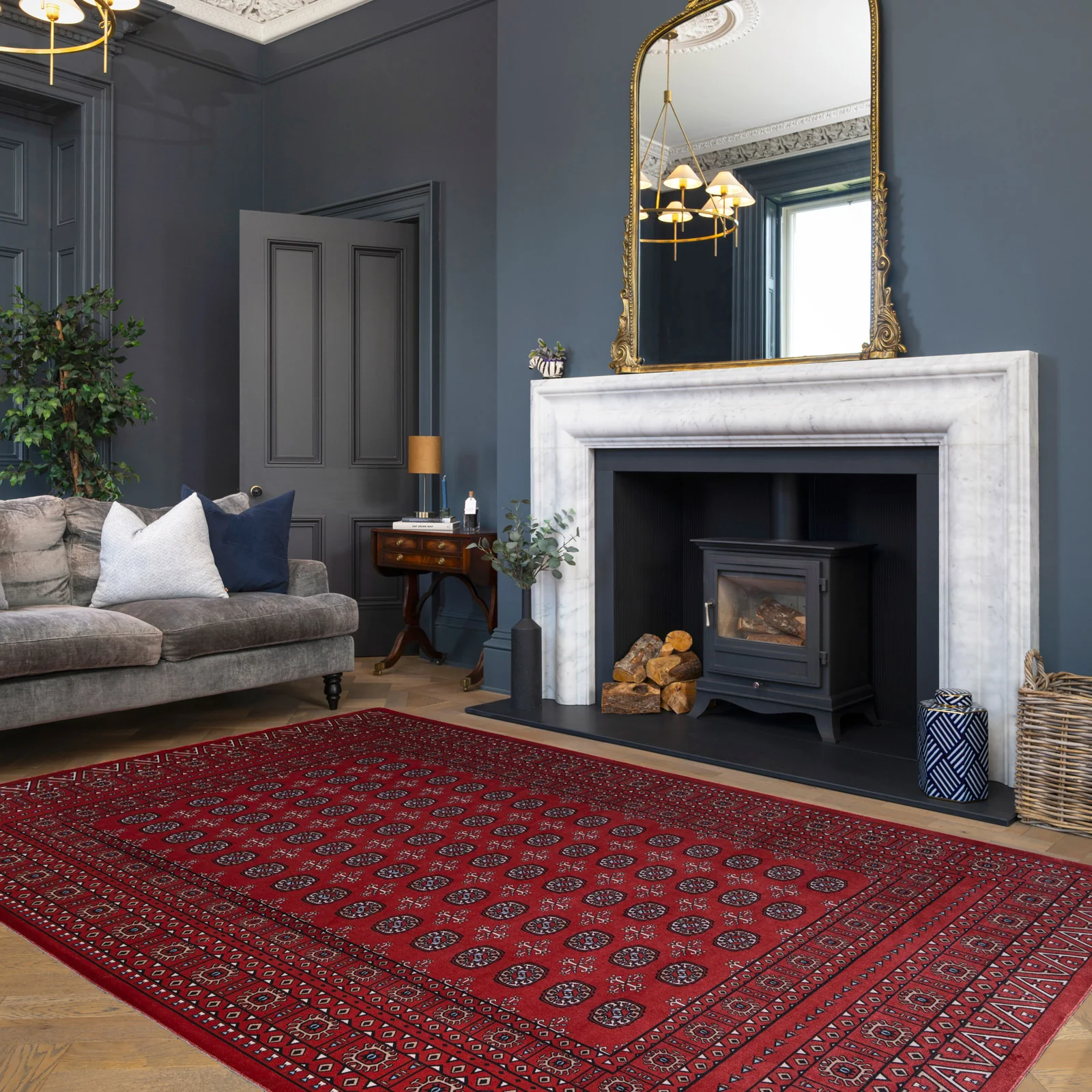 Washable Bokara Red Persian Style Rug - Mira - Image 2