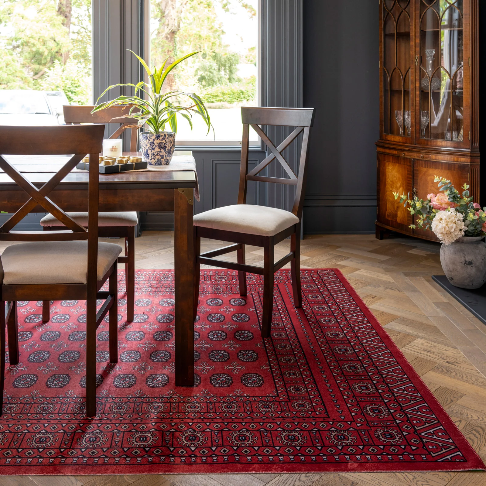 Washable Bokara Red Persian Style Rug - Mira - Image 3