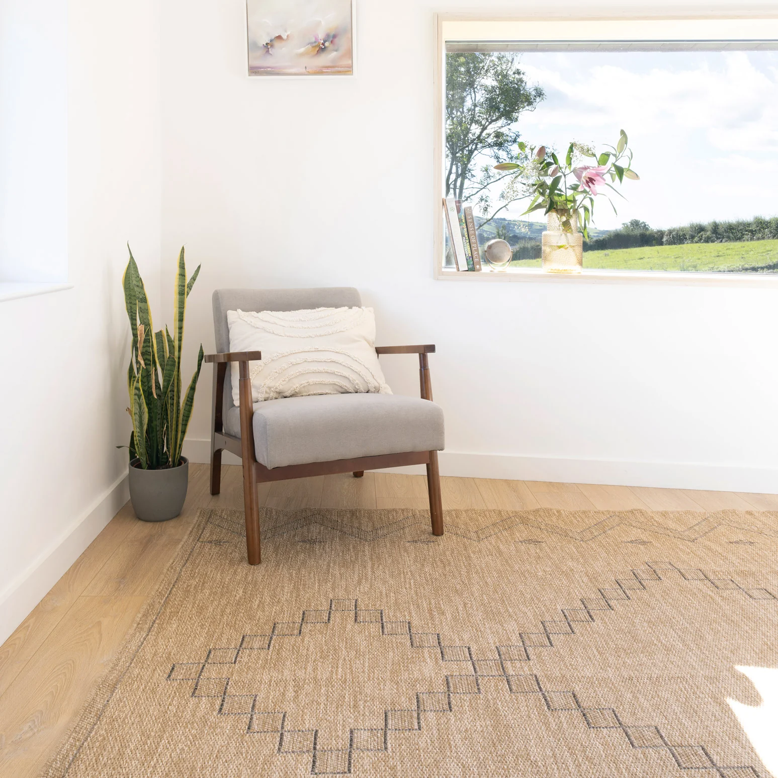 Washable Beige Berber Jute Style Rug - Alva - Image 5