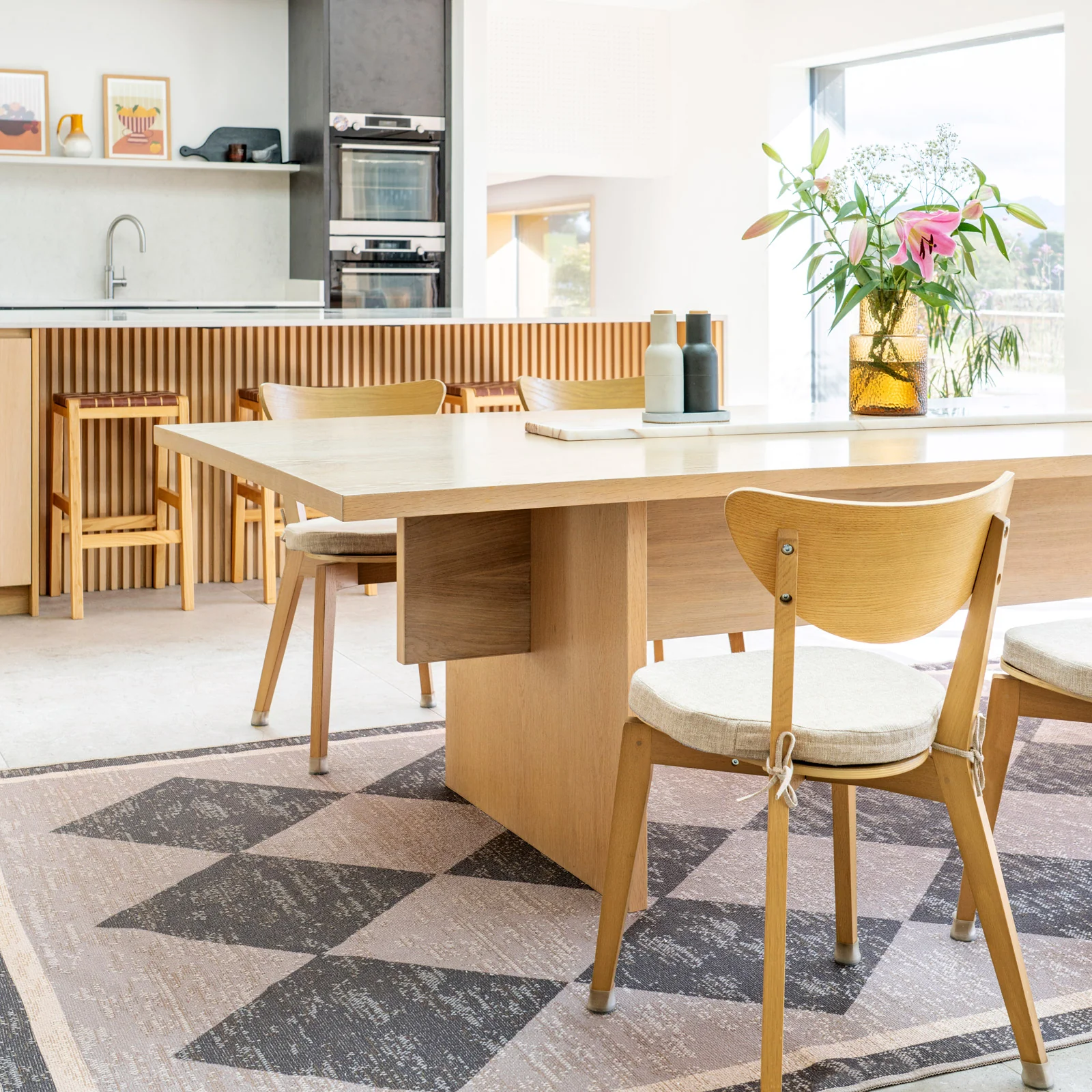 Washable Brown Harlequin Jute Style Rug - Suki - Image 2