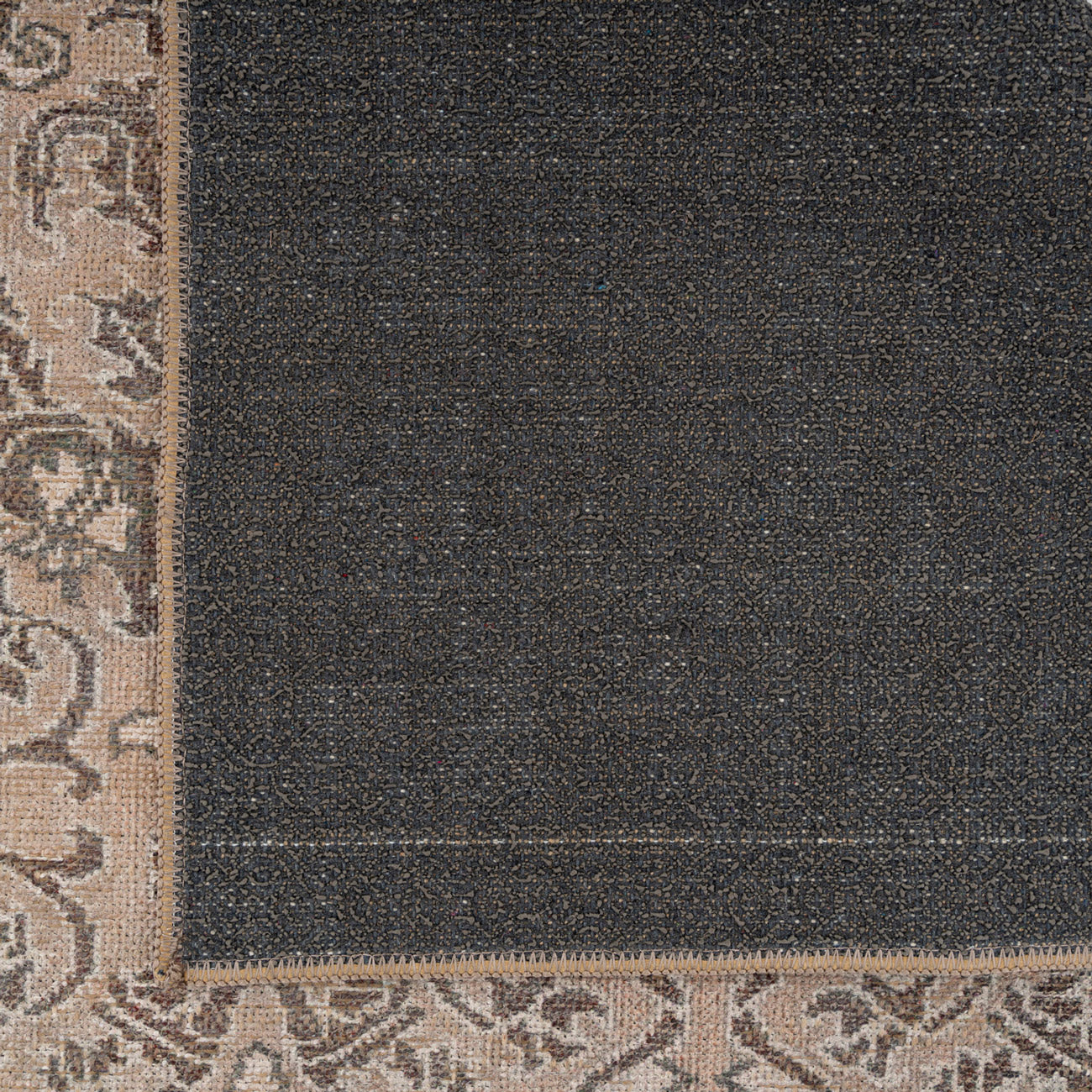 Washable Brown Ornate Jute Style Runner - Eden - Image 6