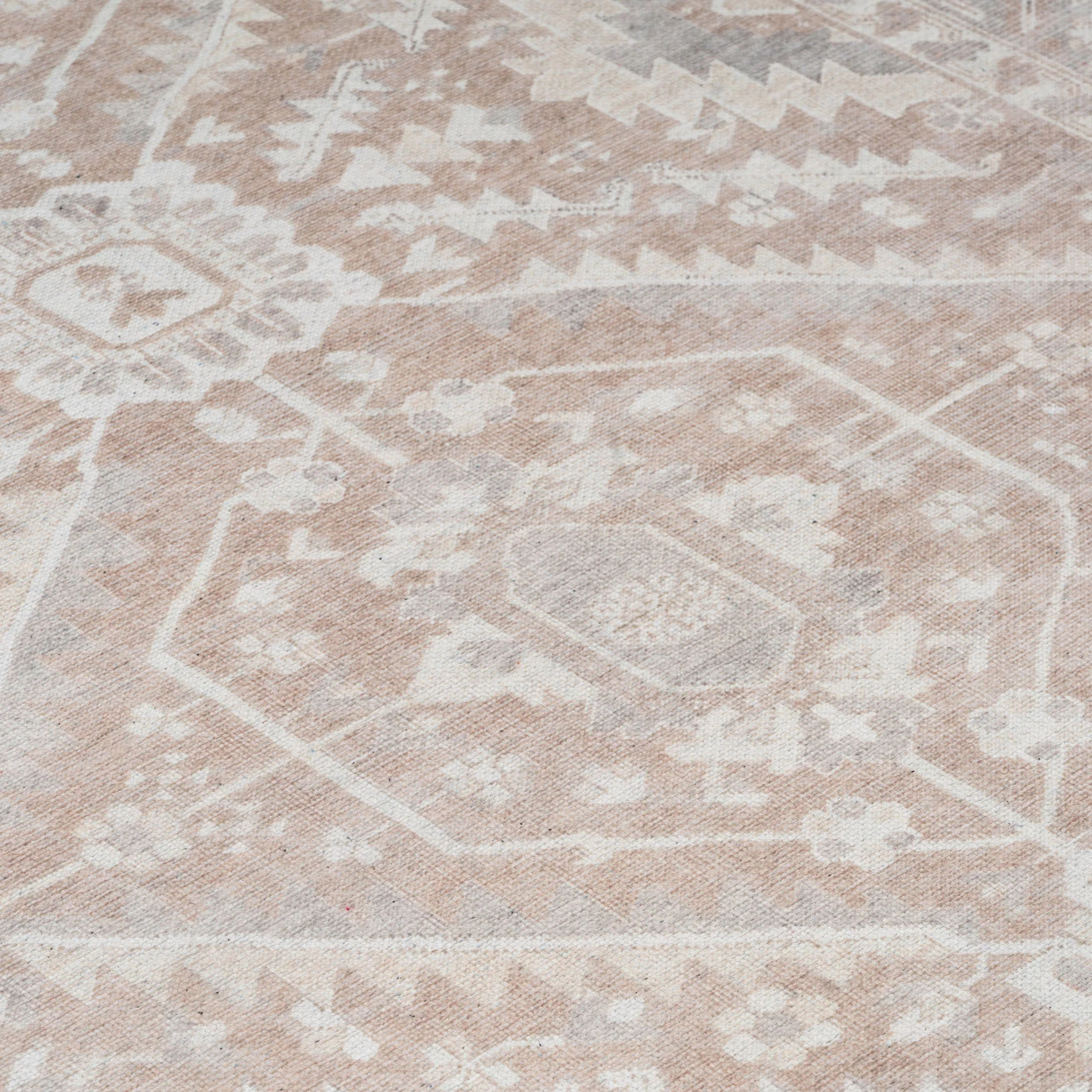 Flatwoven Washable Distressed Beige Area Rug - Tolka - Image 5