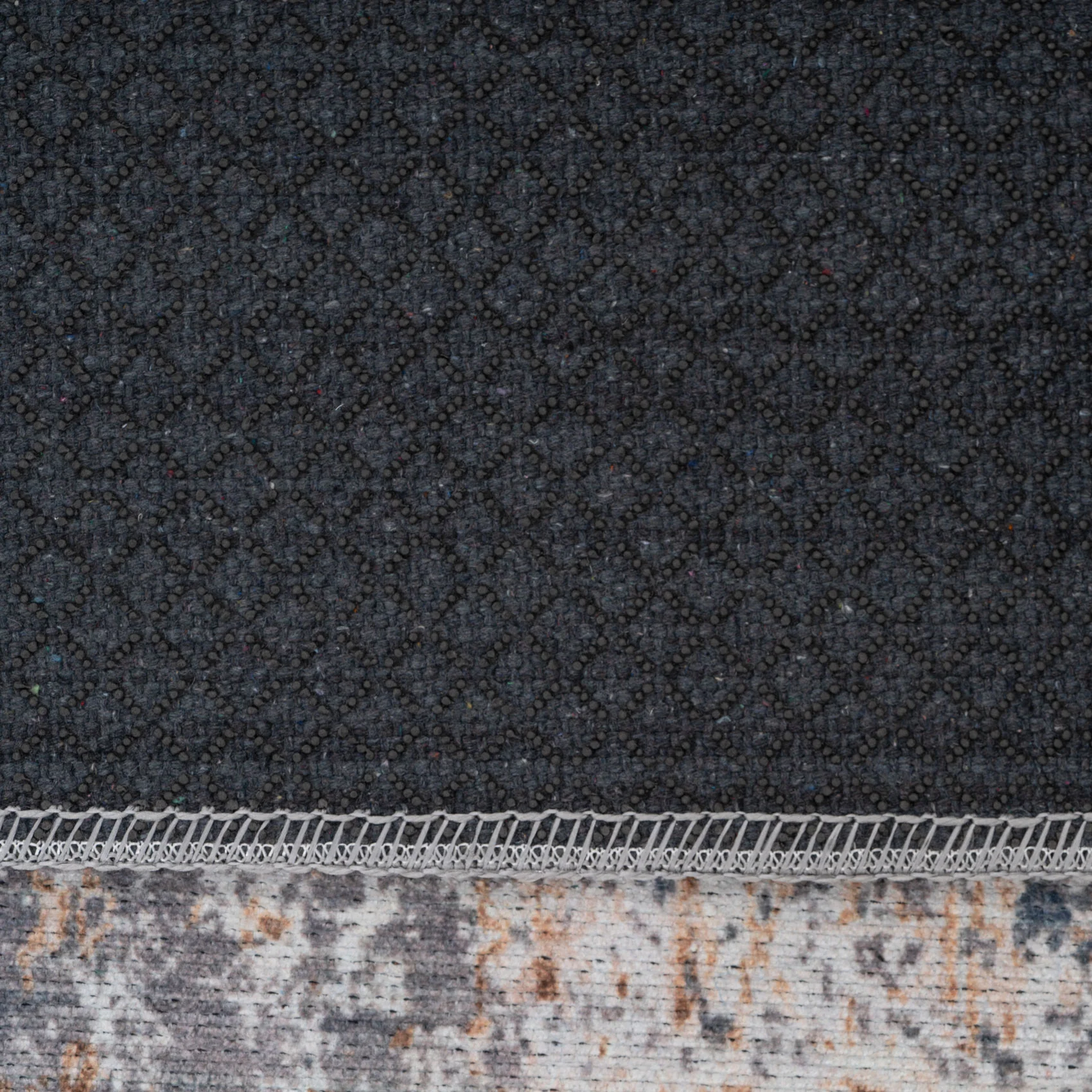 Flatwoven Washable Distressed Copper Blue Rug - Tobin - Image 9