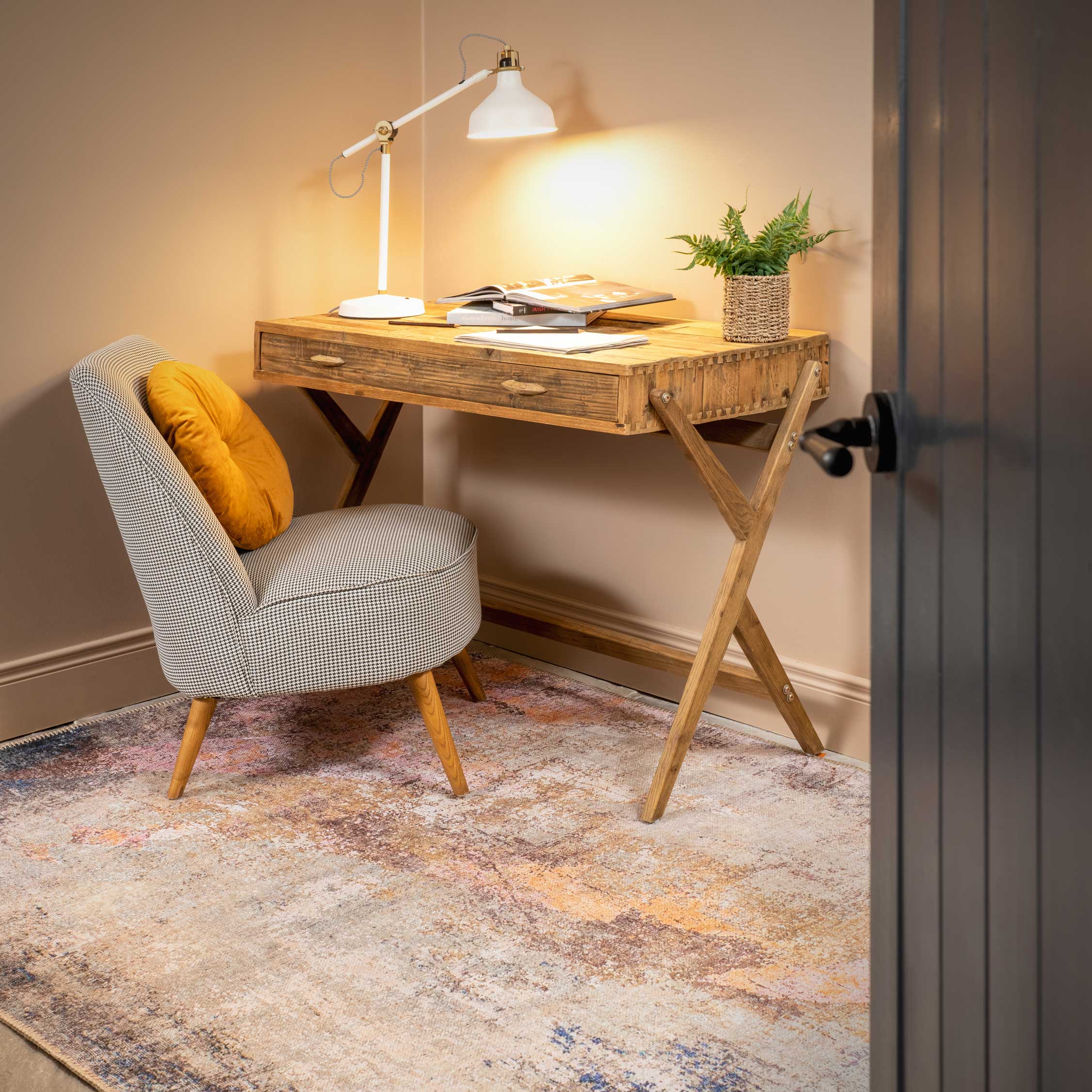 Flatwoven Washable Distressed Multicolour Area Rug - Carrie - Image 2