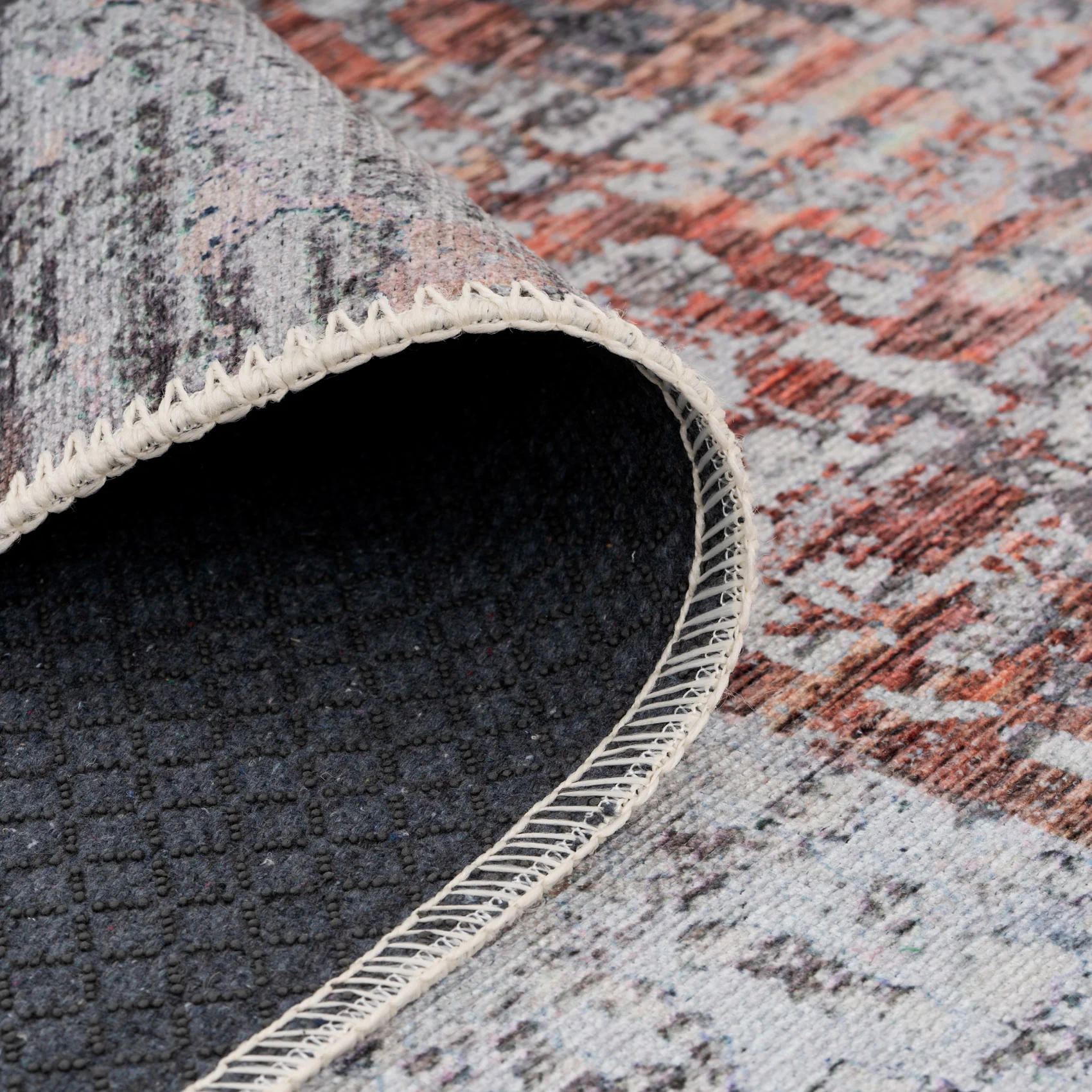 Flatwoven Washable Distressed Muted Coral Rug - Brady - Image 4