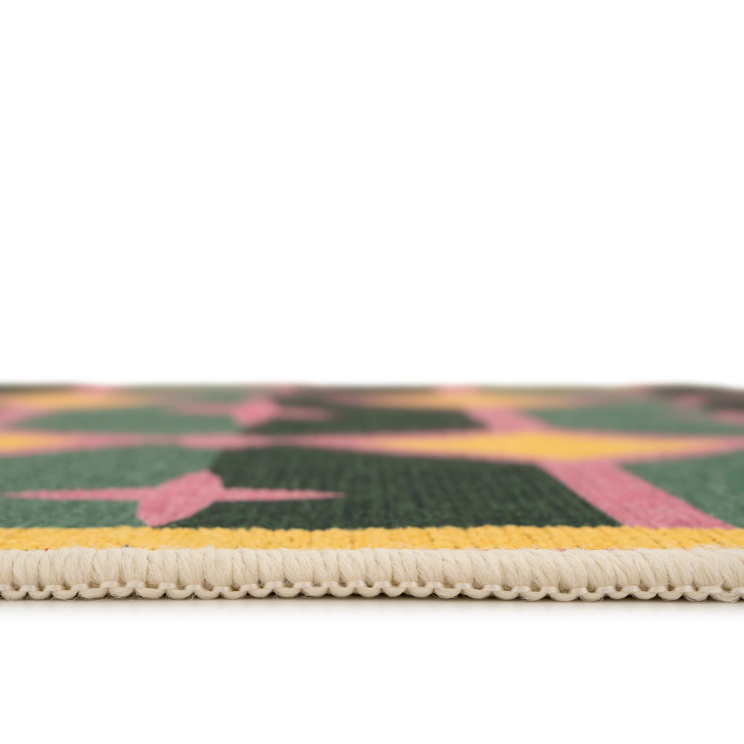 Washable Green Geometric Tile Doormat - Fusion - Image 2