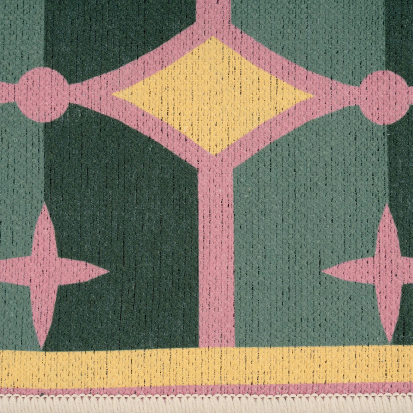 Washable Green Geometric Tile Doormat - Fusion - Image 5