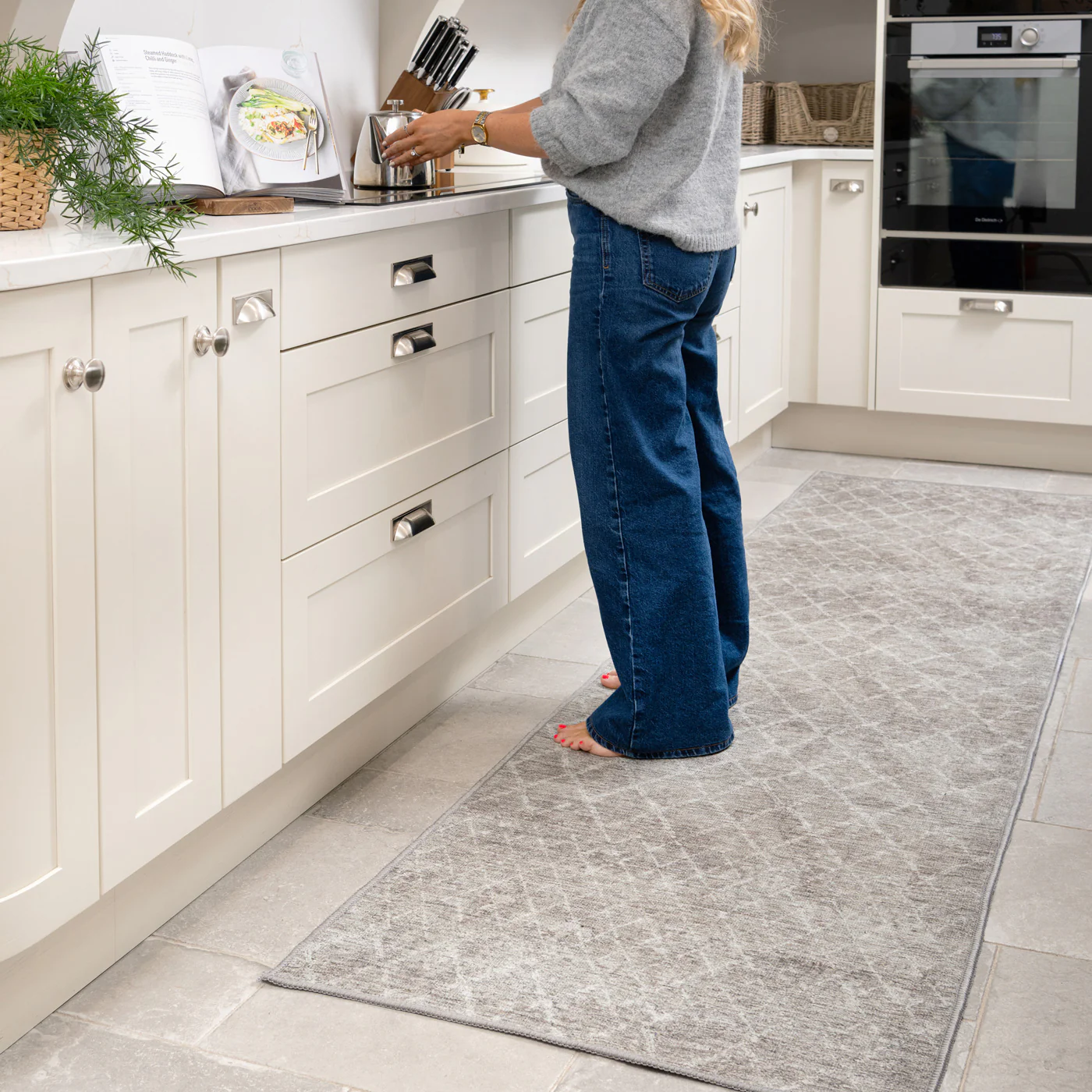 Washable Greige Berber Runner - Brindle - Image 2
