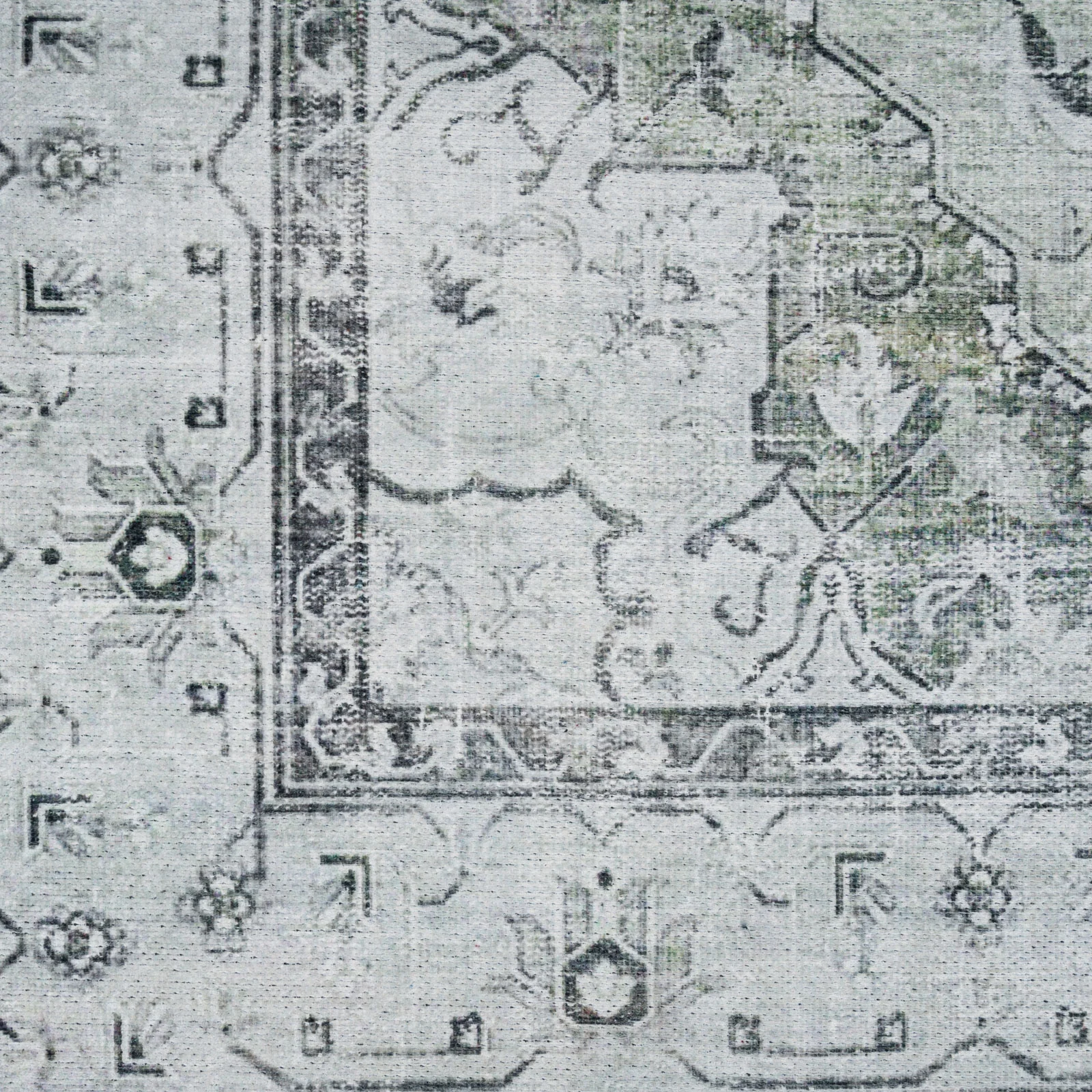 Flatwoven Washable Light Green Bordered Area Rug - Rumi - Image 9