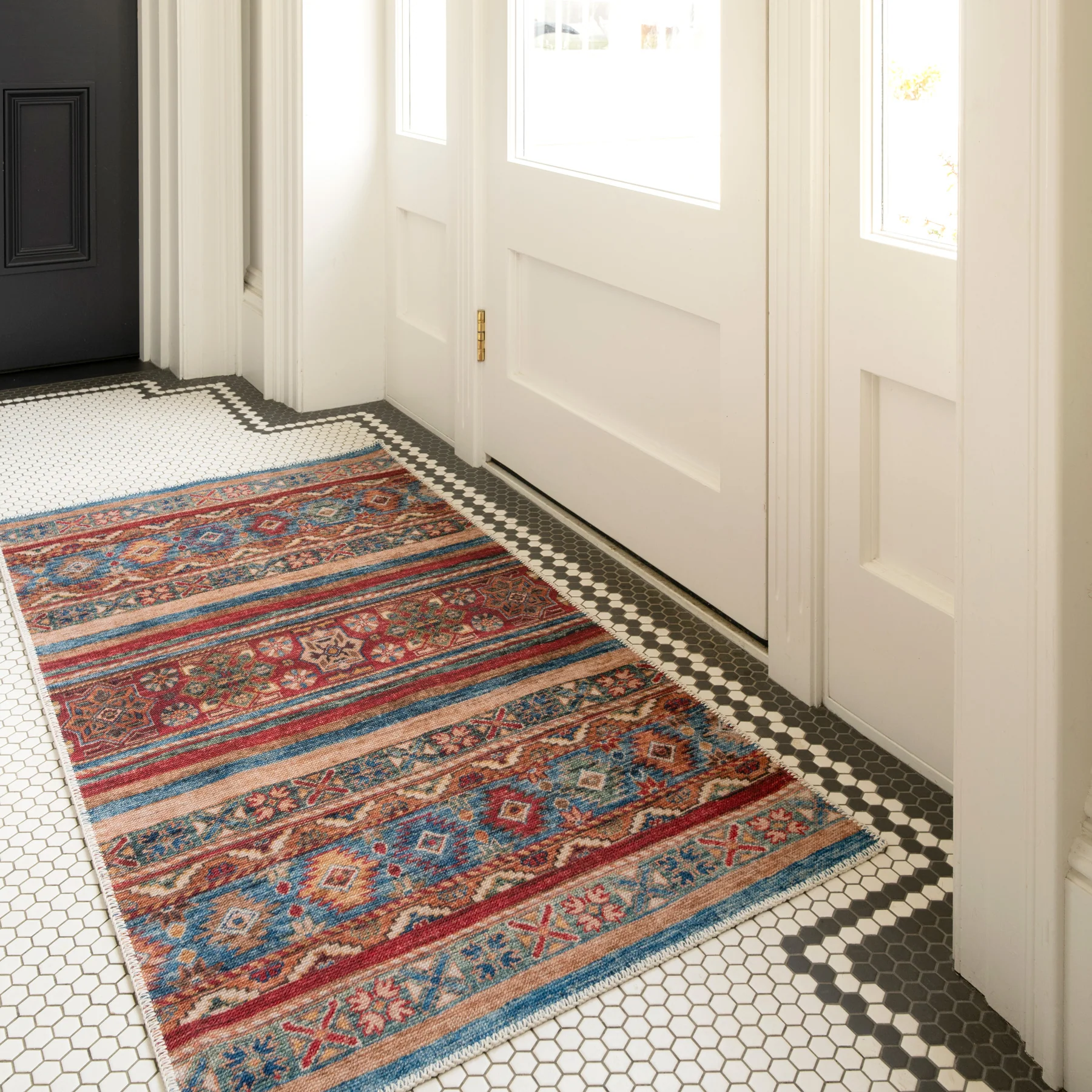 Washable Looped Multicolour Boho Rug - Alia - Image 4