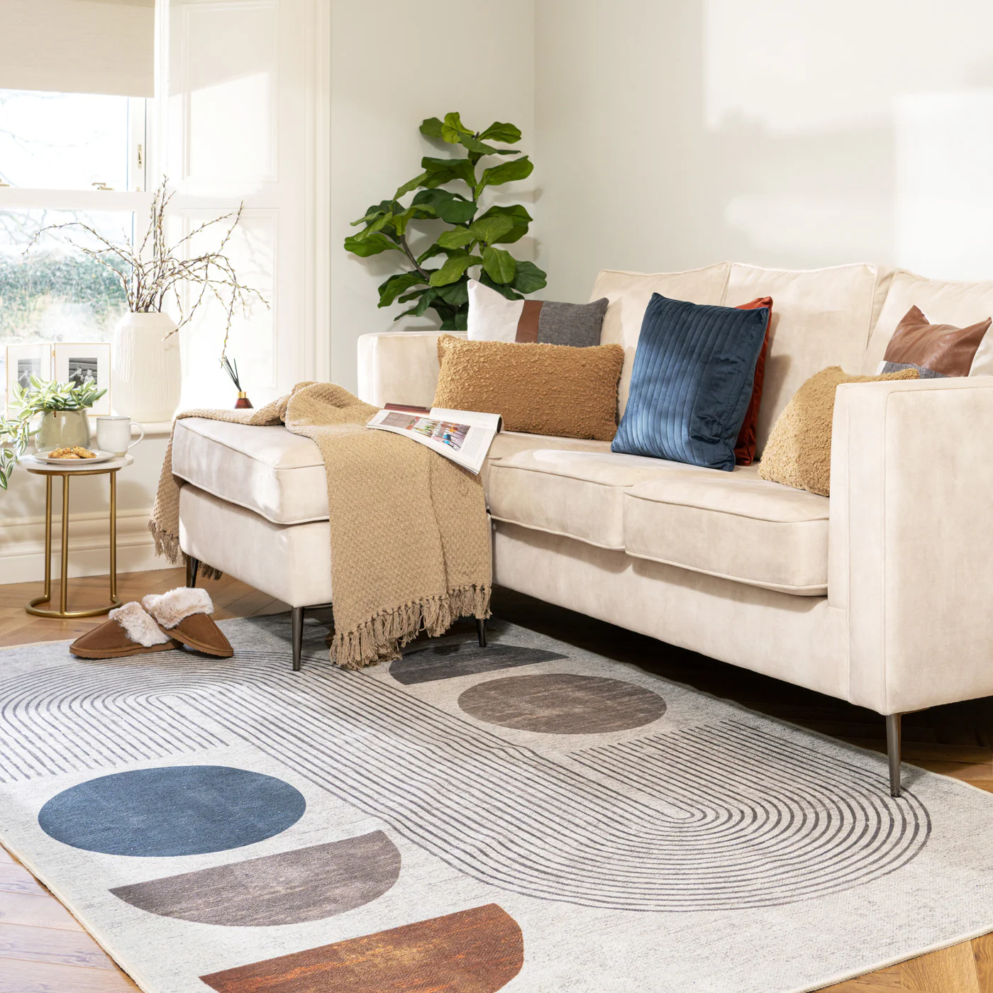 Washable Modern Wabi-Sabi Rug - Orb - Image 2