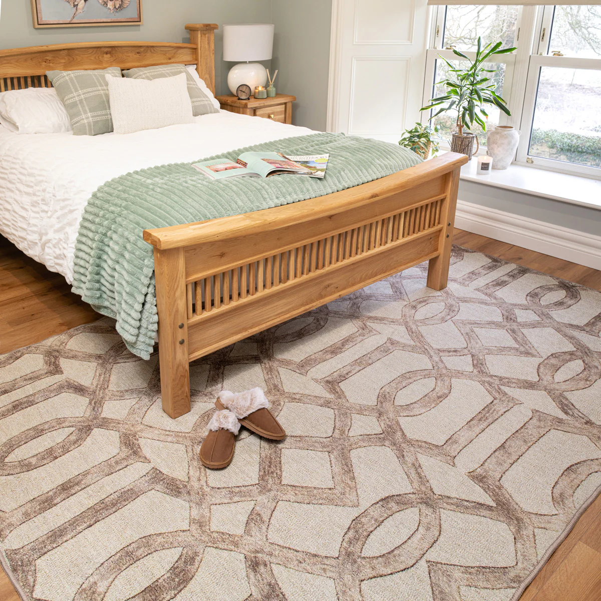 Washable Neutral Geometric Rug - Burrow - Image 4