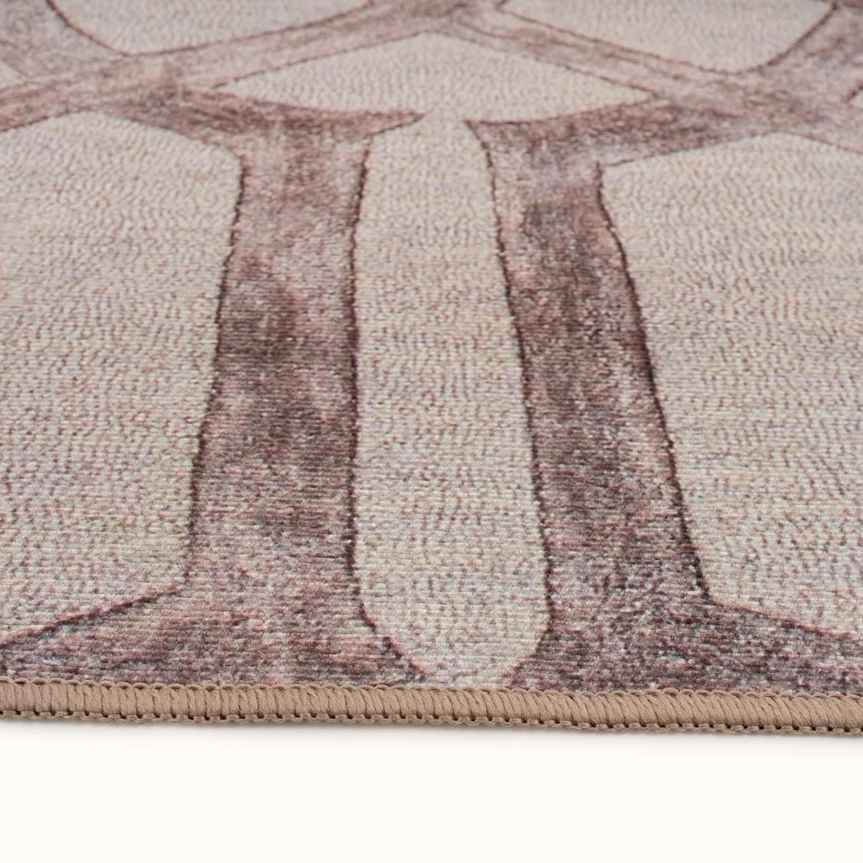 Washable Neutral Geometric Runner - Burrow - Image 7