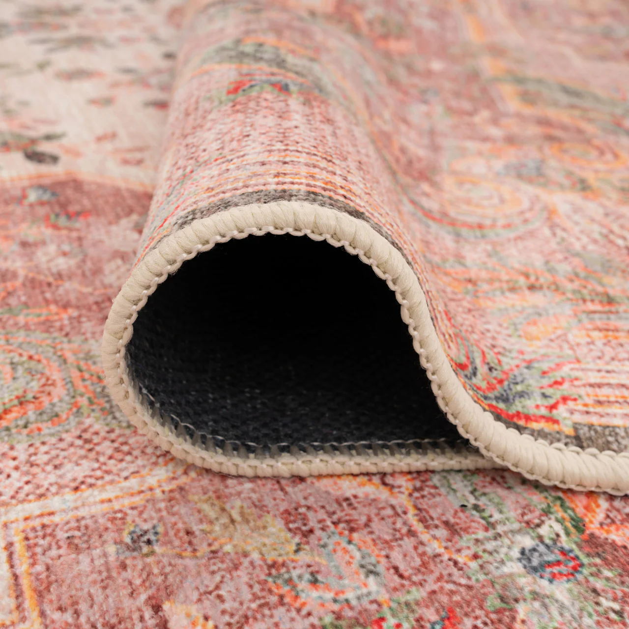 Washable Pink Medallion Rug - Dusk - Image 12