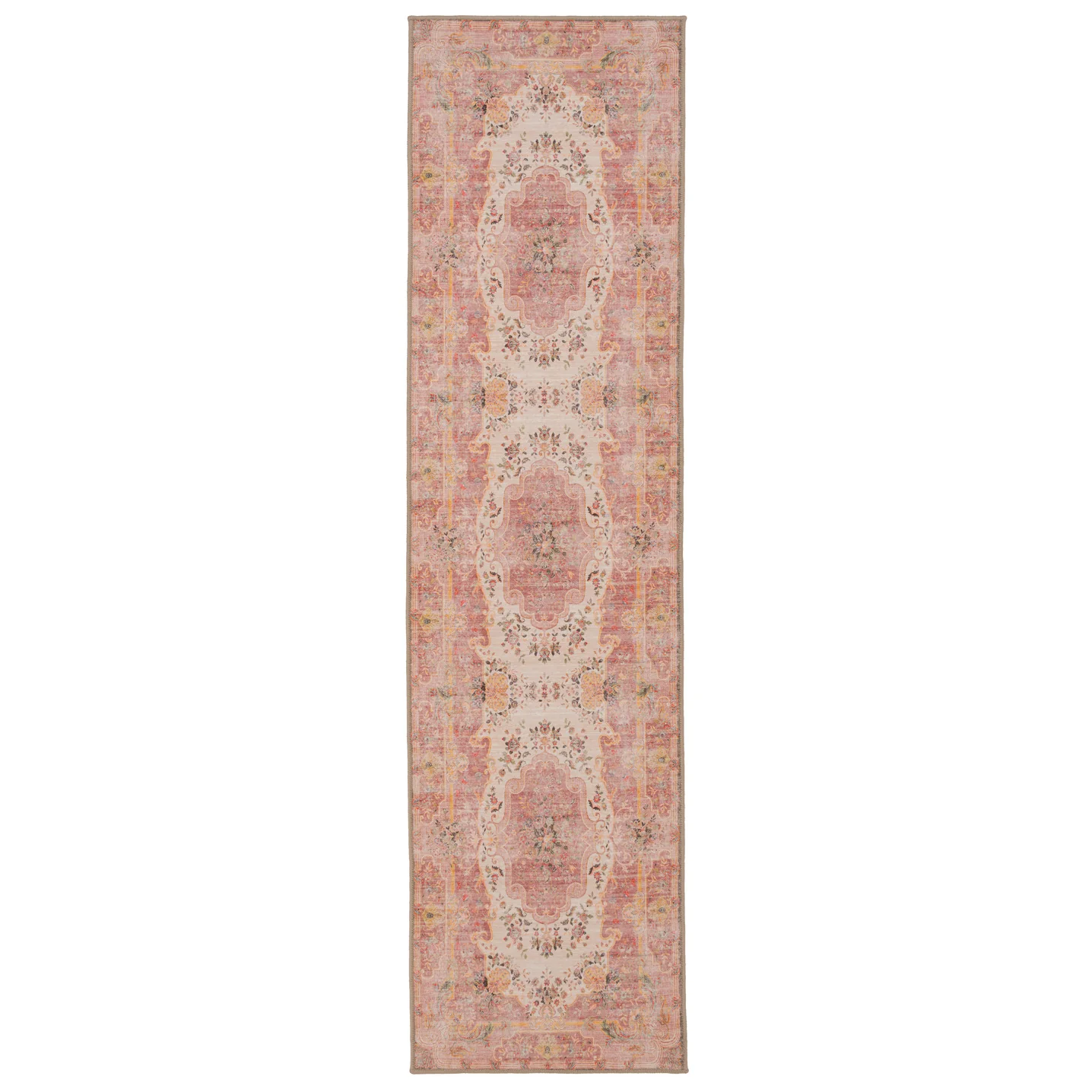 Washable Pink Medallion Runner - Dusk - Image 9