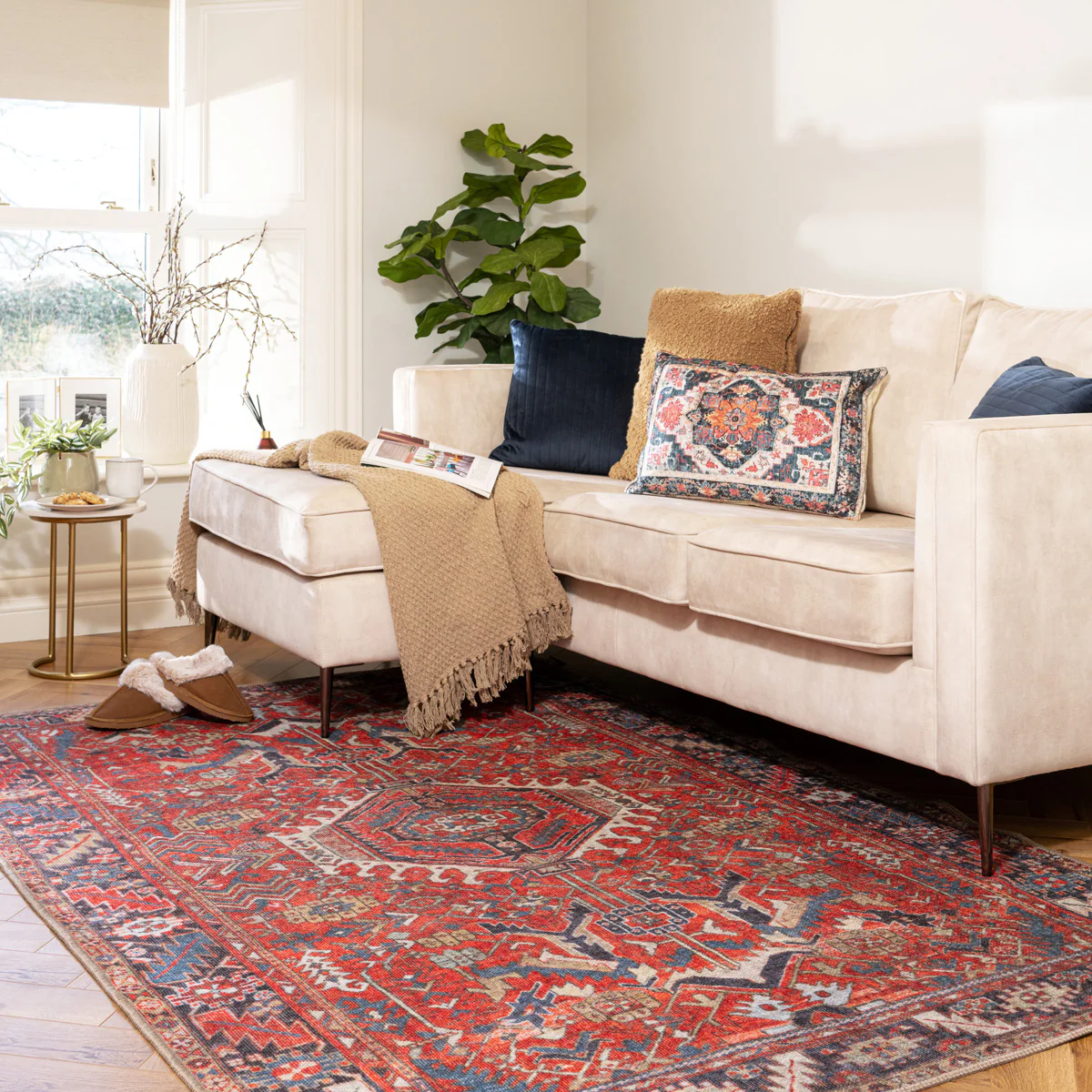 Washable Red Kazak Style Rug - Rudd - Image 4