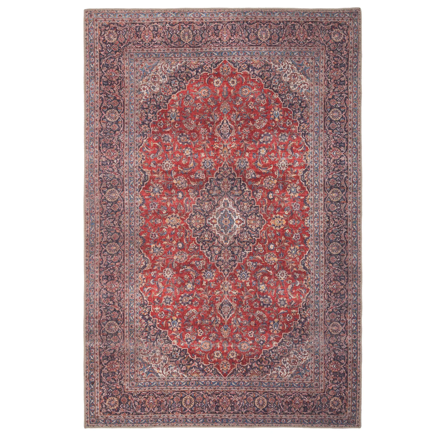 Flatwoven Washable Red Oriental Area Rug - Tullow