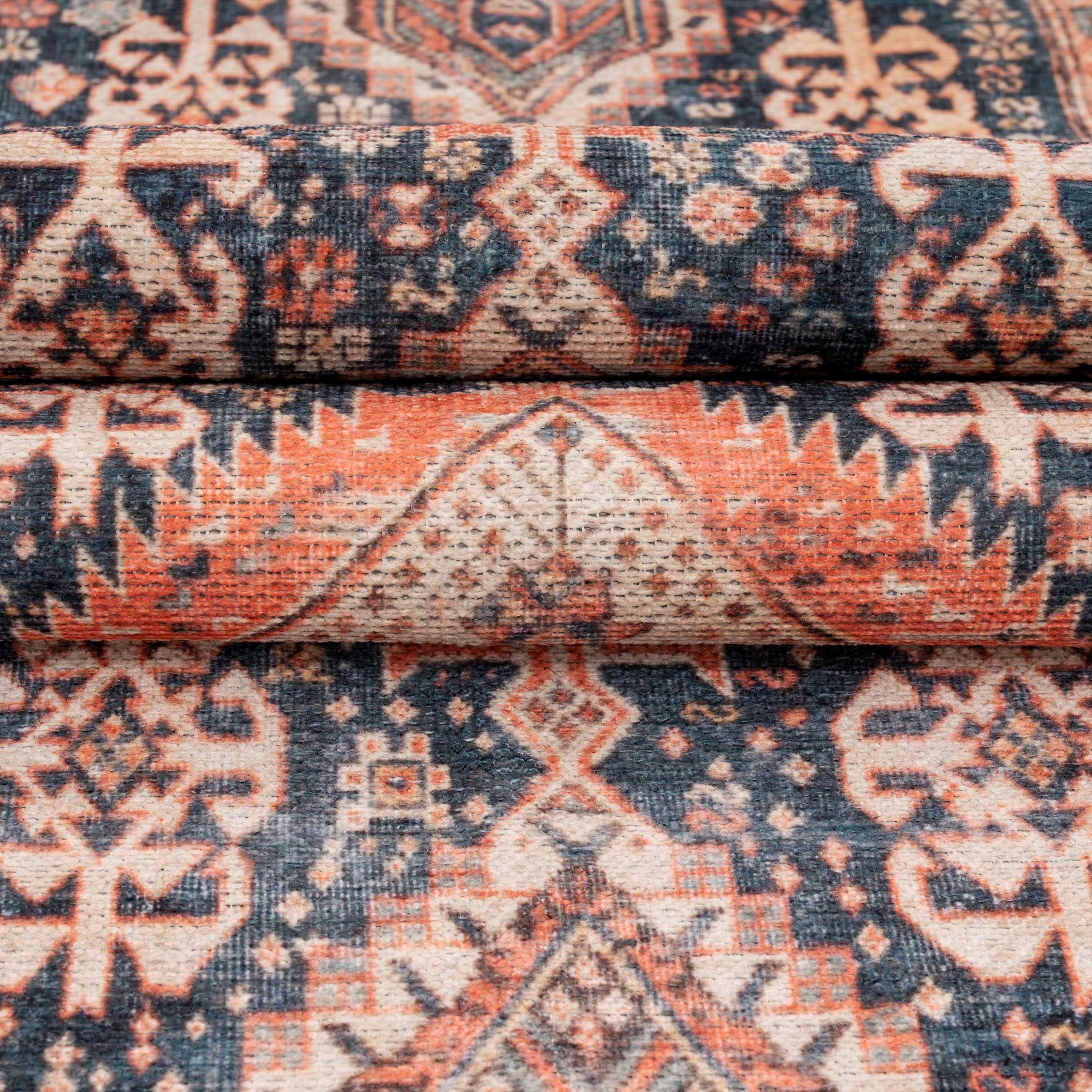Flatwoven Washable Terracotta Distressed Circle Rug - Perla - Image 8