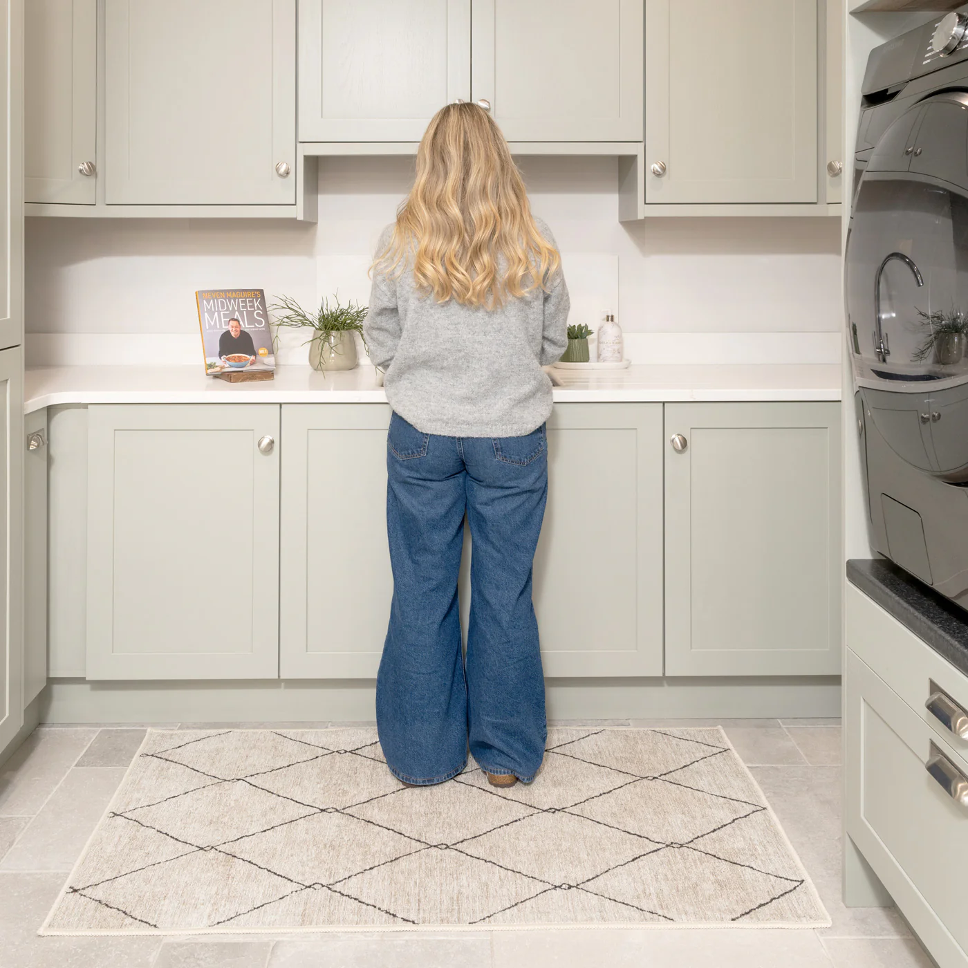 Washable Trellis Kitchen Mat - Sol - Image 2