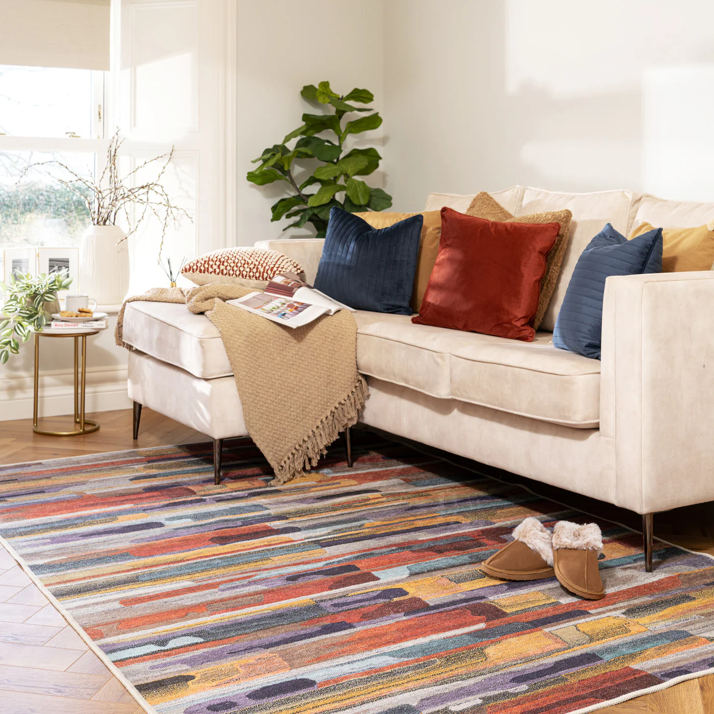 Washable Vibrant Abstract Rug - Blur - Image 4