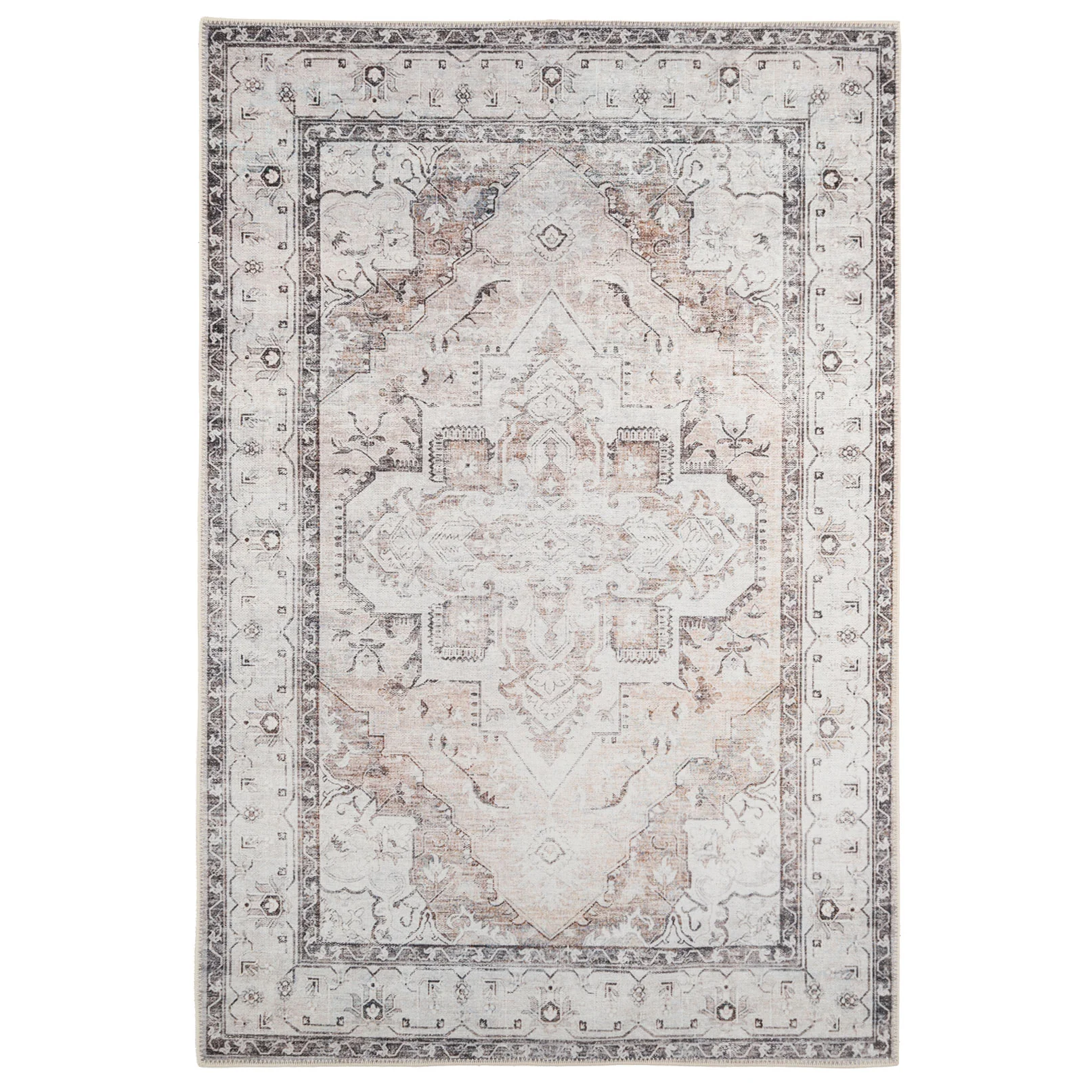 Flatwoven Washable Vintage Ivory Area Rug - Margot