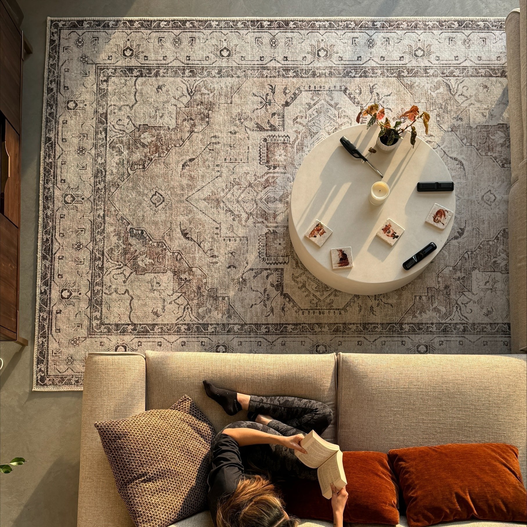 Flatwoven Washable Vintage Ivory Area Rug - Margot - Image 2