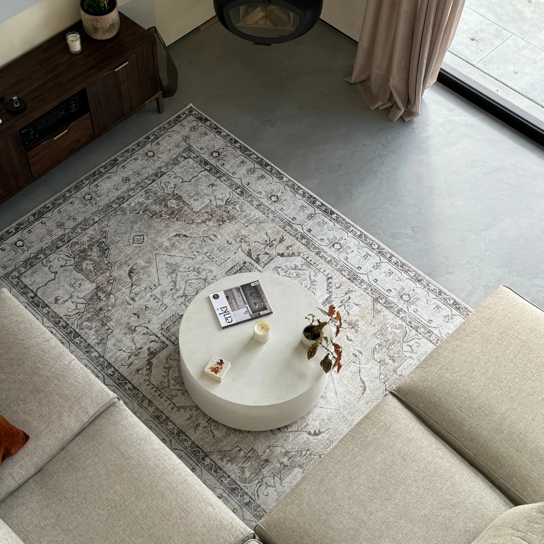 Flatwoven Washable Vintage Ivory Area Rug - Margot - Image 7