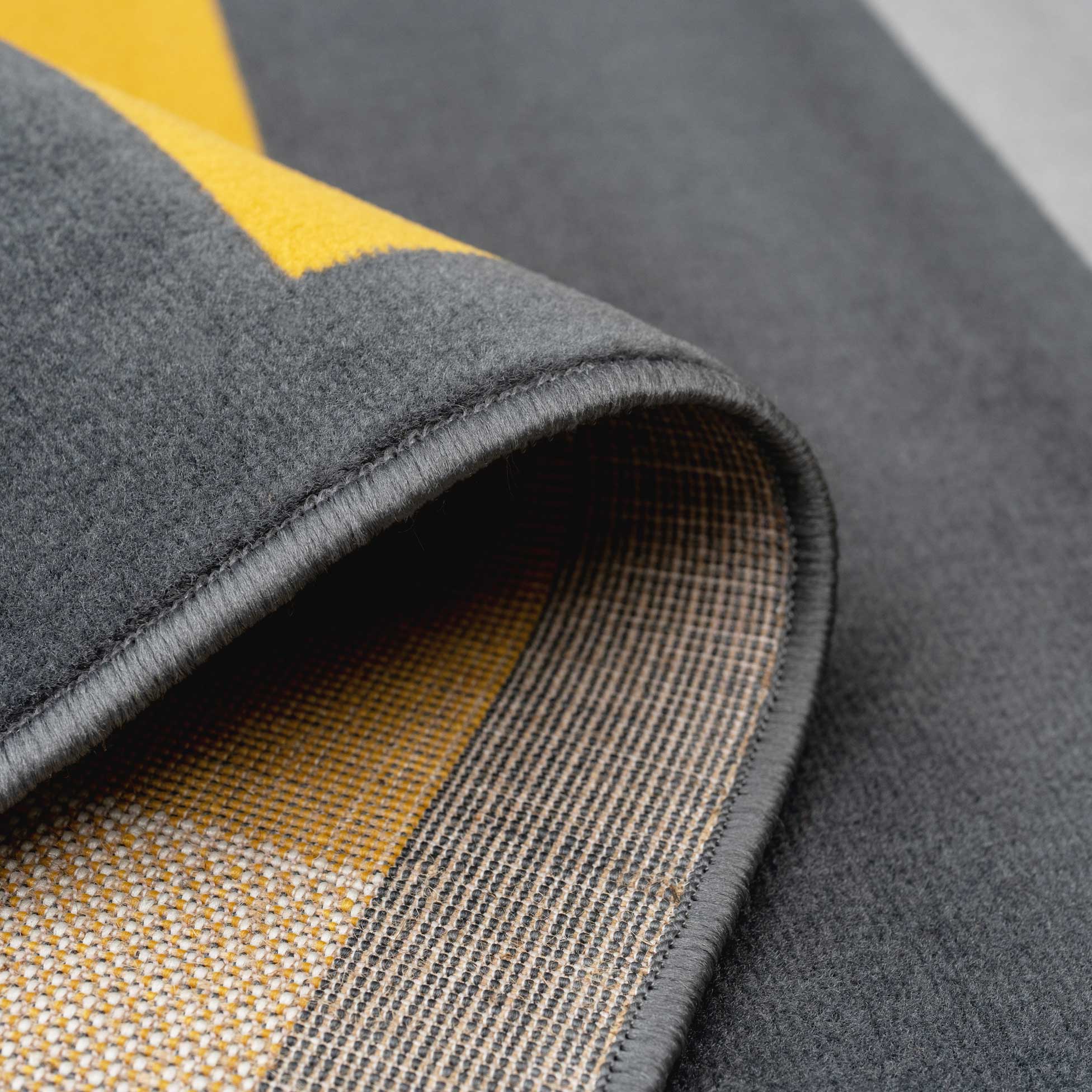 Yellow Grey Modern Geometric Bedroom Rugs - Image 5