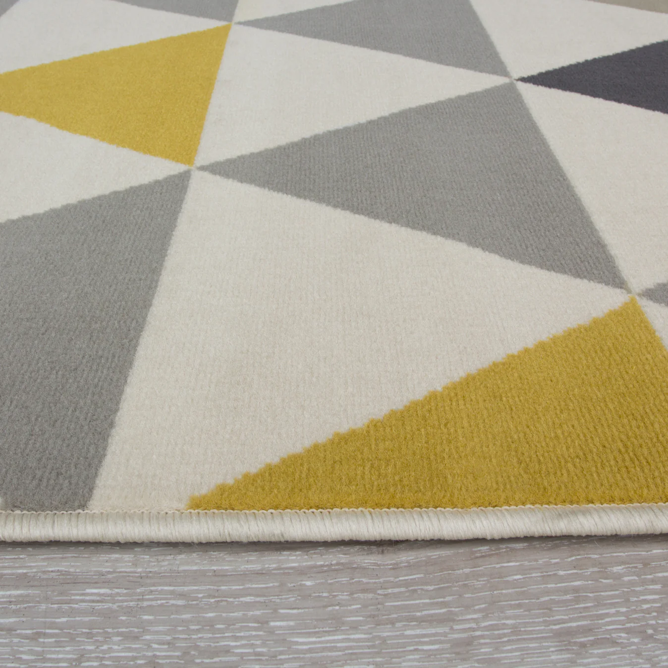 Yellow Grey Triangle Hall Runner Rug - Image 2
